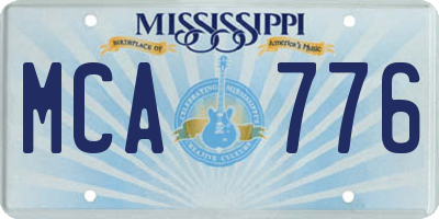 MS license plate MCA776