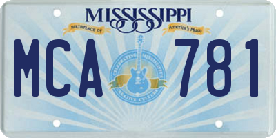 MS license plate MCA781