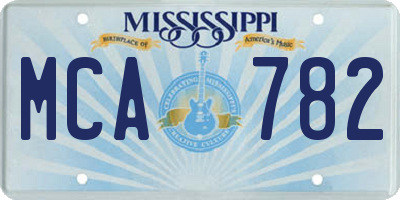 MS license plate MCA782