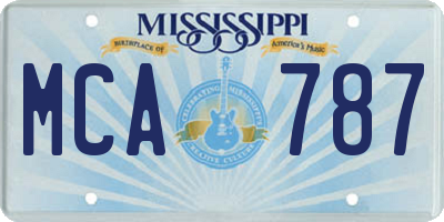 MS license plate MCA787
