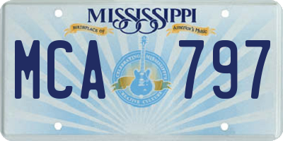 MS license plate MCA797