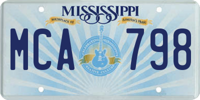 MS license plate MCA798
