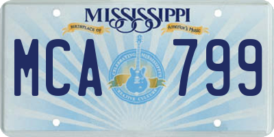 MS license plate MCA799