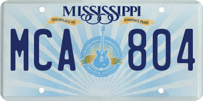 MS license plate MCA804