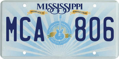 MS license plate MCA806