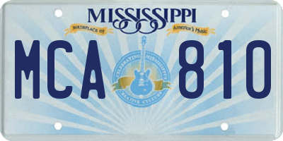 MS license plate MCA810