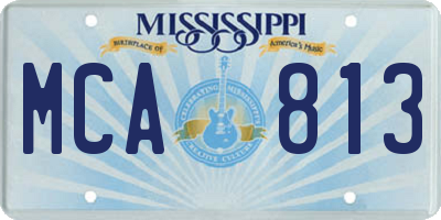 MS license plate MCA813