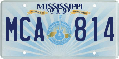 MS license plate MCA814