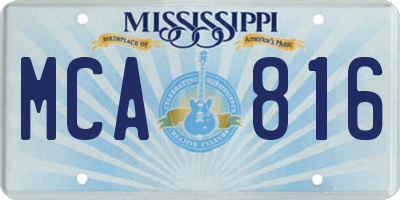 MS license plate MCA816