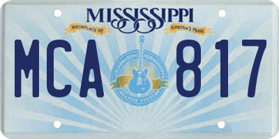 MS license plate MCA817