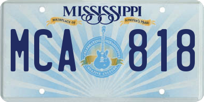 MS license plate MCA818