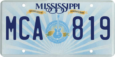 MS license plate MCA819