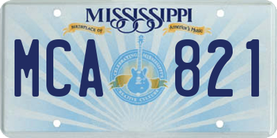 MS license plate MCA821