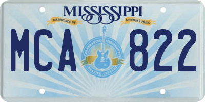 MS license plate MCA822