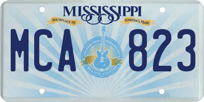 MS license plate MCA823