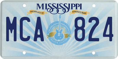 MS license plate MCA824