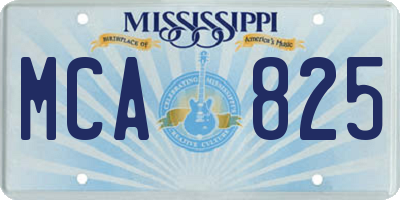 MS license plate MCA825