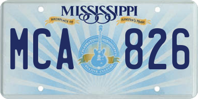 MS license plate MCA826