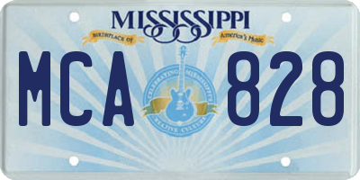 MS license plate MCA828