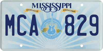 MS license plate MCA829
