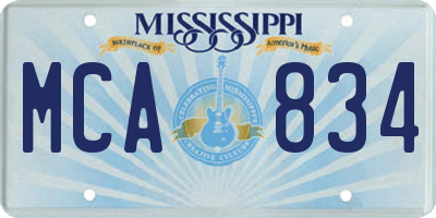 MS license plate MCA834