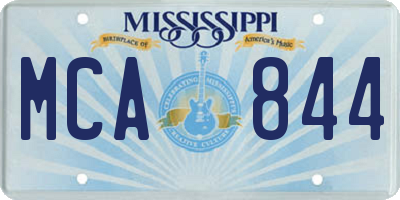 MS license plate MCA844