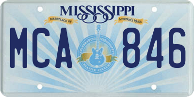 MS license plate MCA846
