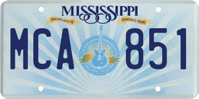 MS license plate MCA851