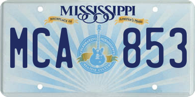 MS license plate MCA853