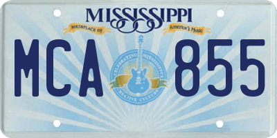 MS license plate MCA855