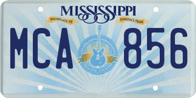 MS license plate MCA856