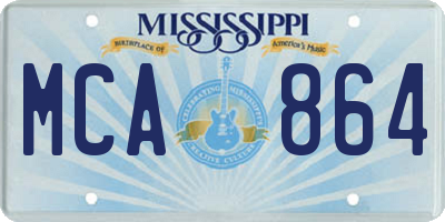 MS license plate MCA864
