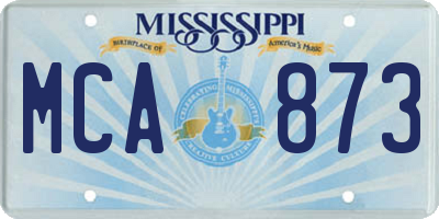 MS license plate MCA873