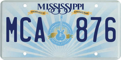 MS license plate MCA876