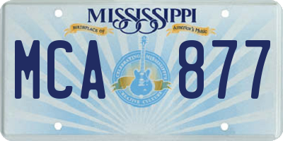 MS license plate MCA877