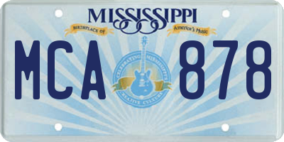 MS license plate MCA878