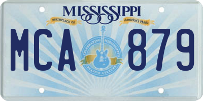 MS license plate MCA879