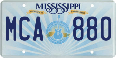 MS license plate MCA880