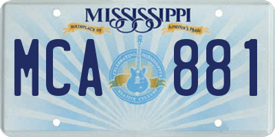 MS license plate MCA881