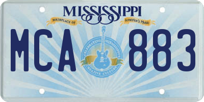 MS license plate MCA883