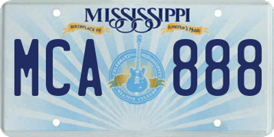 MS license plate MCA888