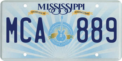 MS license plate MCA889