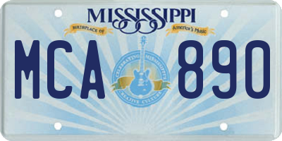 MS license plate MCA890