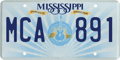 MS license plate MCA891
