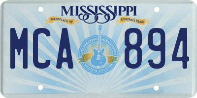 MS license plate MCA894