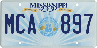 MS license plate MCA897