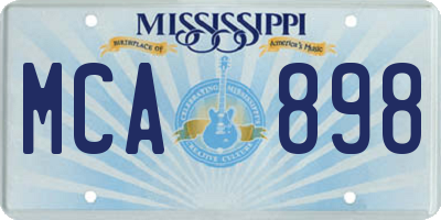 MS license plate MCA898