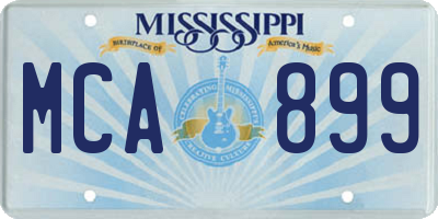 MS license plate MCA899