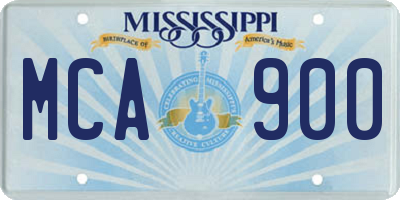 MS license plate MCA900
