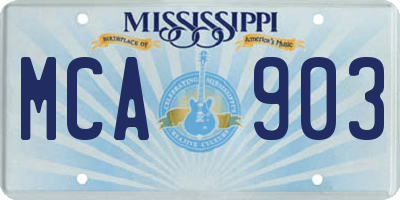MS license plate MCA903